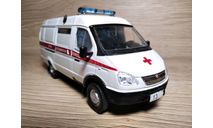 Масштабная модель автомобиля ГАЗ-32214 ГАЗЕЛЬ АСМП. Скорая медицинская помощь. № 13. АНС. 1:43. (29)., масштабная модель, Автомобиль на службе, журнал от Deagostini, scale43