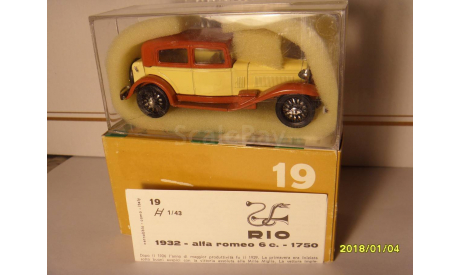 RIO #19   ALFA ROMEO 6C 1750 1932, масштабная модель, 1:43, 1/43, Fiat