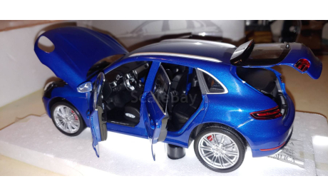 Porsche Macan Turbo 2014 синий металлик, масштабная модель, Minichamps, scale18