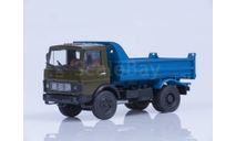 МАЗ-5551 самосвал (ранняя кабина, хаки-синий), 1988 г., масштабная модель, 1:43, 1/43, Автоистория (АИСТ)