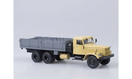 КрАЗ-257 Б1 бортовой, (бежевый/серый), масштабная модель, 1:43, 1/43, Автоистория (АИСТ)