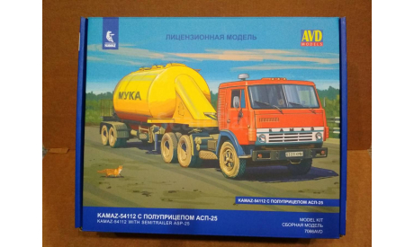 Сборная модель КамАЗ-54112 с полуприцепом АСП-25, сборная модель автомобиля, AVD Models, 1:43, 1/43