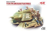 ICM 35368 T-34-76 with Soviet Tank Riders 1/35, сборные модели бронетехники, танков, бтт, scale35