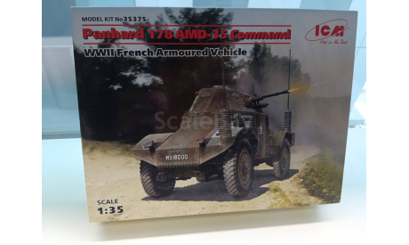 ICM 35375 Panhard 178 AMD-35 Command, WWII French Armoured Vehicle, сборные модели бронетехники, танков, бтт, scale35