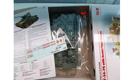 ICM 35368 T-34-76 with Soviet Tank Riders 1/35, сборные модели бронетехники, танков, бтт, scale35