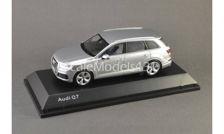 С РУБЛЯ !!! 1:43 — Audi Q7 Year 2015 foil silver — БЕЗ РЕЗЕРВНОЙ ЦЕНЫ !!!, масштабная модель, Spark, scale43