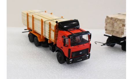 1/43      МАЗ 6303 Сортиментовоз с полуприцепом МАЗ 83781 SSM, масштабная модель, 1:43