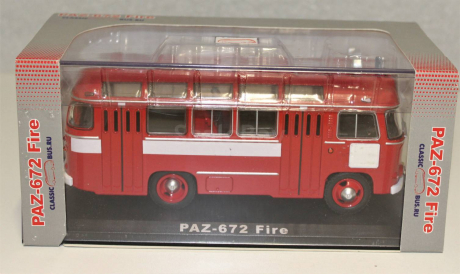 1/43 CLASSIC BUS ПАЗ 672 Пожарный, масштабная модель, scale43