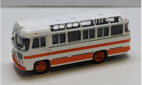 1/43 Советский автобус ПАЗ 672 (Бело-оранжевый), масштабная модель, scale43
