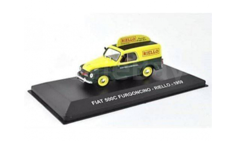 FIAT 500C FURGONCINO ’RIELLO’ 1959 Yellow/Green, масштабная модель, Altaya, 1:43, 1/43