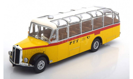 автобус SAURER L4C ’PTT’ (Почта Швейцарии) 1959 Yellow/White, масштабная модель, IXO, 1:43, 1/43