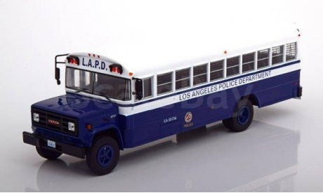 автобус GMC 6000 ’Los Angeles Police Department’ (Полиция Лос-Анжелеса) 1988 Blue/White, масштабная модель, IXO, 1:43, 1/43