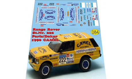 набор декалей Range Rover Camel rally dakar 1990, фототравление, декали, краски, материалы, Doctor Decal, scale43