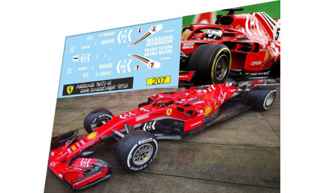 набор декалей Formula 1 №37 Ferrari SF71-H Kimi Raikonen, фототравление, декали, краски, материалы, Doctor Decal, scale43