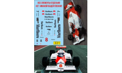 1:43 Набор декалей Formula 1 №59 McLaren MP4/1