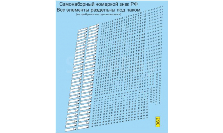 1:43 набор декалей Номерные знаки РФ (самонаборный), фототравление, декали, краски, материалы, Doctor Decal, scale43