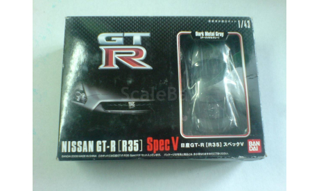 Nissan GT-R SpecV R35 1/43 пластиковый кит Bandai, сборная модель автомобиля, 1:43
