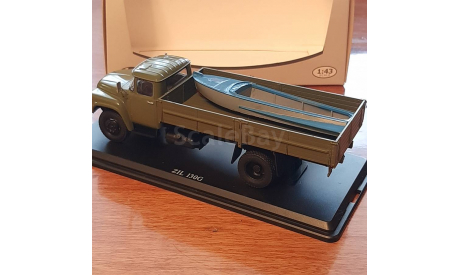 ЗИЛ-130Г хаки (+груз лодка Казанка), масштабная модель, SSM, 1:43, 1/43