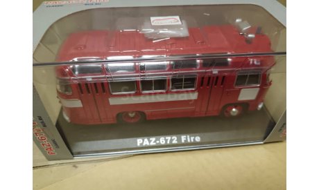 С 1 рубля! Автобус PAZ-672 Fire пожарный Classicbus, масштабная модель, 1:43, 1/43