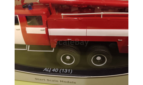 С 1 рубля! АЦ-40 (131) красный с белыми полосами SSM, масштабная модель, Start Scale Models (SSM), scale43, ЗИЛ