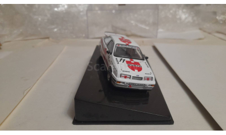 Ford Sierra RS Cosworth №11, бело-красный, масштабная модель, IXO, scale43