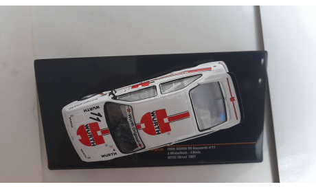 Ford Sierra RS Cosworth №11, бело-красный, масштабная модель, IXO, scale43