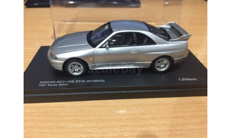 Nissan skyline GT-R (BCNR33) 1997 Sonik Silver, масштабная модель, scale43