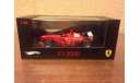 1/43 Ferrari F1 2000 M. Schumacher World champion Hot wheels elite, масштабная модель, 1:43