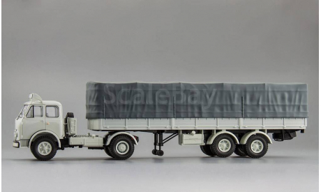 МАЗ 504В с полуприцепом 5205А SovTransavto, белый, масштабная модель, scale43, Наш Автопром