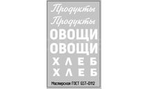 Набор декалей Надписи ПРОДУКТЫ вариант 4, фототравление, декали, краски, материалы, Мастерская ГоСТ, scale43