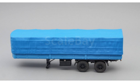 МАЗ 5205 полуприцеп с тентом, синий, масштабная модель, Наш Автопром, scale43