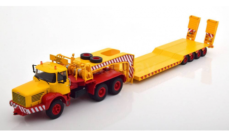 BERLIET TB 015 M3 6x4 с прицепом-тяжеловозом (1960), Yellow/Red, масштабная модель, IXO, 1:43, 1/43