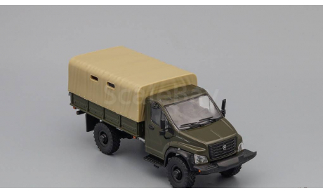 ГАЗон C41A23 бортовой (с тентом), хаки, масштабная модель, Наш Автопром, scale43