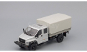 ГАЗон C42A33 бортовой (с тентом), серебристый / серый, масштабная модель, Наш Автопром, scale43
