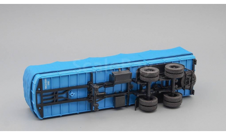 МАЗ 5205 полуприцеп с тентом, синий, масштабная модель, Наш Автопром, scale43