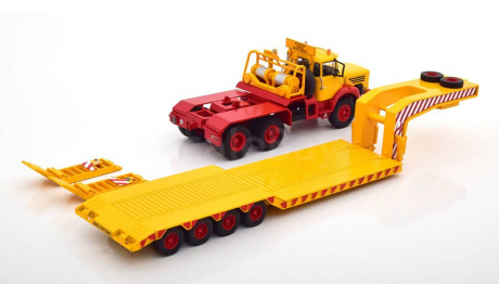 BERLIET TB 015 M3 6x4 с прицепом-тяжеловозом (1960), Yellow/Red, масштабная модель, IXO, 1:43, 1/43