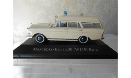 Мерседес Бенц Mercedes Benz 230 W110 Binz Ambulance Скорая медицинская помощь 1967 IXO Atlas 1:43, масштабная модель, Mercedes-Benz, scale43