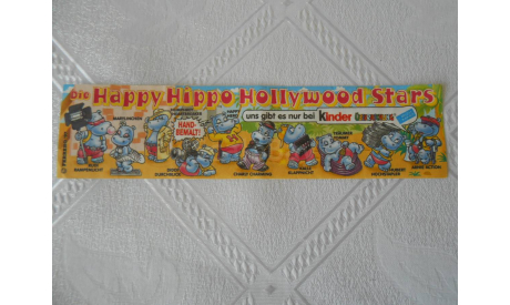 Бегемоты в Голливуде 1997 Die Happy Hippo Hollywoodstar Vintage Kinder Surprise Toys Киндер сюрприз., фигурка, scale0