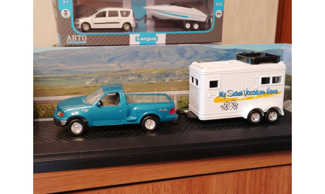Ford F-150 с трейлером 1:43, масштабная модель, Yat Ming, scale43