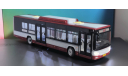Электробус Фотон (Автобус Foton) серо-бордовый, масштабная модель, Demprice, scale43