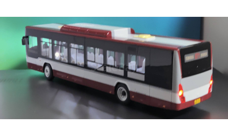 Электробус Фотон (Автобус Foton) серо-бордовый, масштабная модель, Demprice, scale43
