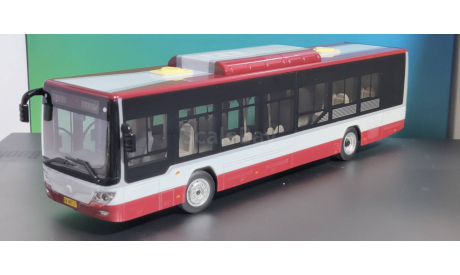 Электробус Фотон (Автобус Foton) серо-бордовый, масштабная модель, Demprice, scale43
