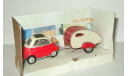 БМВ BMW Isetta 250 + Прицеп 1961 Cararama Hongwell 1:43 Ранний БЕСПЛАТНАЯ доставка, масштабная модель, scale43, Bauer/Cararama/Hongwell