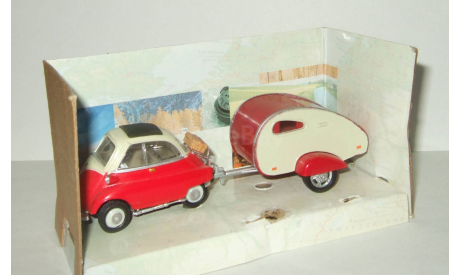 БМВ BMW Isetta 250 + Прицеп 1961 Cararama Hongwell 1:43 Ранний БЕСПЛАТНАЯ доставка, масштабная модель, scale43, Bauer/Cararama/Hongwell