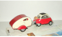 БМВ BMW Isetta 250 + Прицеп 1961 Cararama Hongwell 1:43 Ранний БЕСПЛАТНАЯ доставка, масштабная модель, scale43, Bauer/Cararama/Hongwell