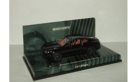 Бентли Bentley Continental Supersports 2009 Черный Minichamps 1:43 436139801, масштабная модель, 1/43