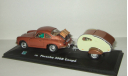 Порше Porsche 356 + прицеп кемпер 1963 Hongwell Cararama 1:43 Открываются двери БЕСПЛАТНАЯ доставка, масштабная модель, 1/43, Bauer/Cararama/Hongwell