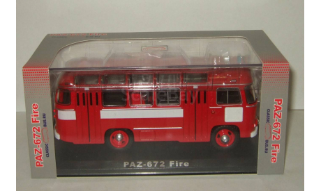 автобус Паз 672 Пожарный 03 1979 СССР ClassicBus 1:43 03002, масштабная модель, scale43