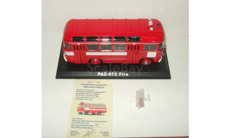 автобус Паз 672 Пожарный 03 1979 СССР ClassicBus 1:43 03002, масштабная модель, scale43