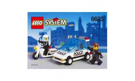 набор Конструктор Лего Полицейская машина и мотоциклист Police Lego 6625 1995 год Раритет 100 % Оригинал, масштабная модель, scale43